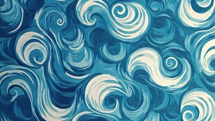 蓝白海浪抽象图案纹理