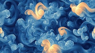 蓝色梦幻云海纹理图案