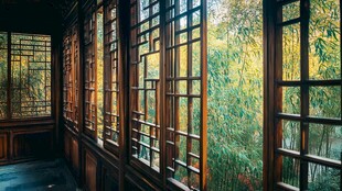 古窗映翠竹 中式雅致景