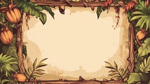 复古植物藤蔓边框插画