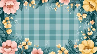 花卉格子背景装饰图案