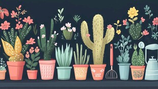 可爱盆栽仙人掌花卉集合