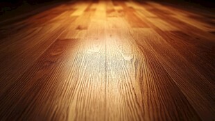 木质地板特写 暖光映照