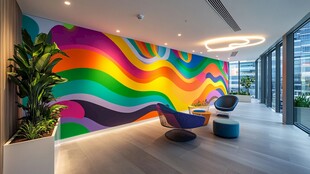 多彩艺术风办公休息区