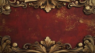 复古红底金色华丽装饰边框