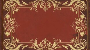复古金色花纹红色边框背景