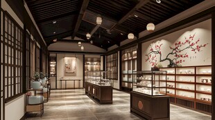 中式典雅珠宝店室内设计
