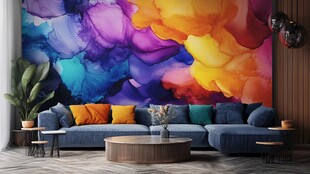 多彩水墨风客厅装饰艺术