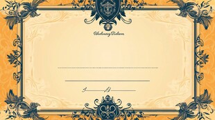 复古华丽证书模板
