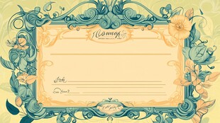 复古花卉边框装饰卡片