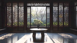 中式禅意茶室静谧空间