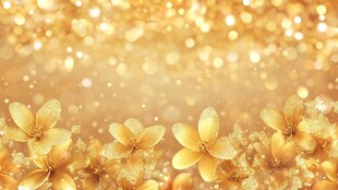 金色繁花闪烁梦幻背景