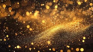 金色闪耀梦幻粒子背景