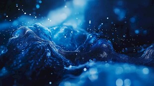 梦幻蓝色流体粒子景观