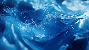 蓝色动感水波瞬间