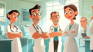 医疗团队在实验室自信合影