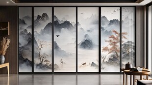 中式山水屏风 雅致空间意境