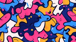 多彩抽象涂鸦图案背景