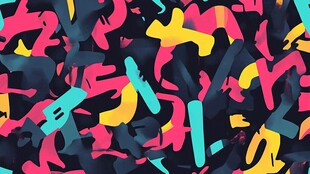 缤纷抽象字母图案背景