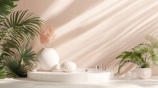 简约绿植环绕的优雅卫浴空间