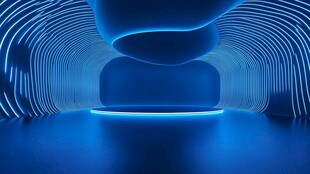 蓝色科技感梦幻空间场景