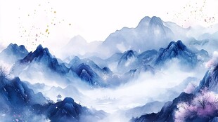 水墨山峦间的梦幻景致