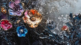 梦幻多彩花卉艺术装饰画