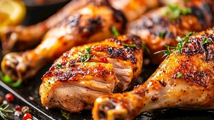 香烤美味鸡腿诱人呈现