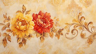 复古花卉壁纸装饰图案