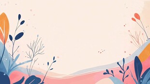 梦幻植物边框背景插画