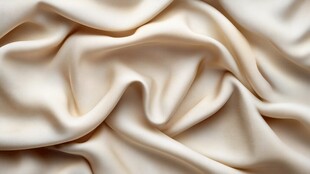 米白色绸缎布料纹理特写