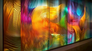 绚丽多彩抽象艺术玻璃墙