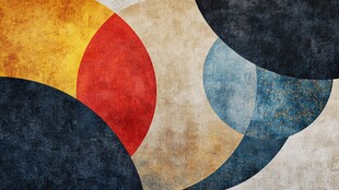 几何拼接复古风抽象图案