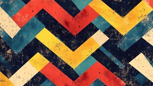 几何撞色复古风格图案