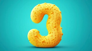 黄色数字3造型的立体物体