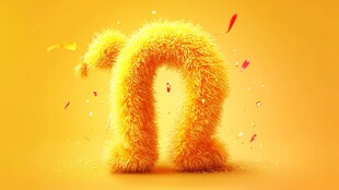 毛茸茸的金色字母Ω