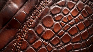 棕色鳄鱼皮纹理特写