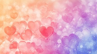 梦幻爱心渐变浪漫背景图