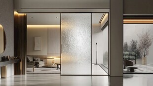 现代简约风室内玻璃隔断空间