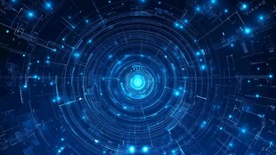 科技感蓝色数据旋涡背景