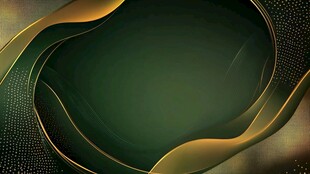 绿金交织的流体艺术背景