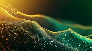 科技动感波浪粒子背景图