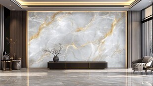 现代轻奢风大理石电视背景墙