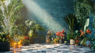 梦幻绿植庭院 光影迷人