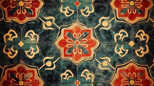 复古精美花纹瓷砖图案