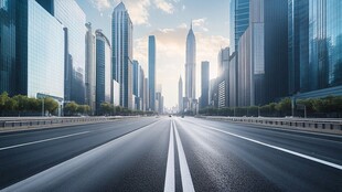 都市大道 现代高楼天际线