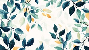 清新叶饰图案背景