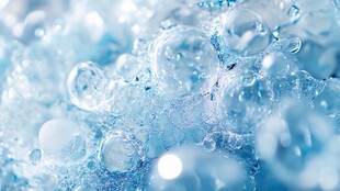 梦幻蓝色泡泡特写