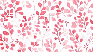 粉色叶系水彩无缝图案