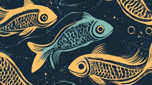 游弋的多彩鱼儿图案